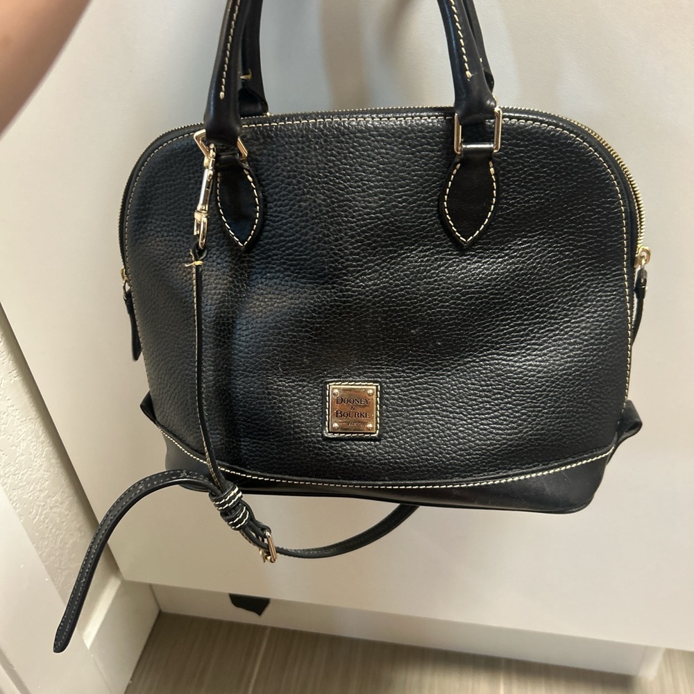 Dooney & Bourke Black Pebbled Leather Satchel